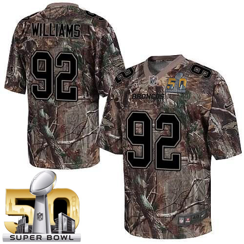 Men's Elite Sylvester Williams Super Bowl L Nike Jersey Camo - #92 Realtree NFL Denver Broncos